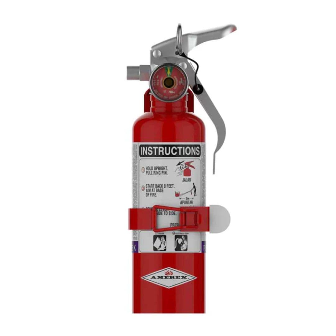 Amerex 376 Purple K | 1 lb BC | Dry Chemical Fire Extinguisher with Vehicle Bracket | 5B:C