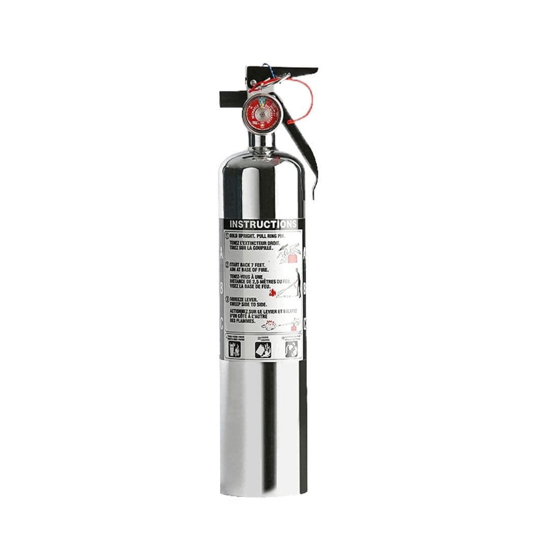 Amerex B417TXC | 2.5 lb ABC | Dry Chemical Fire Extinguisher with Vehicle Bracket | 1A 10B:C - Chrome