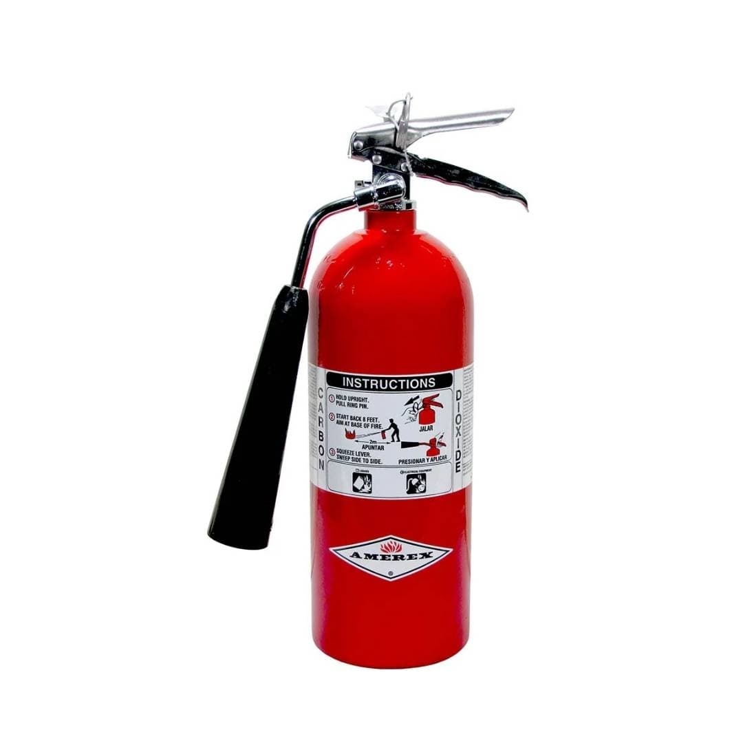 Amerex 322X | 5 lb CO₂ | Carbon Dioxide Fire Extinguisher with Wall Bracket | 5B:C