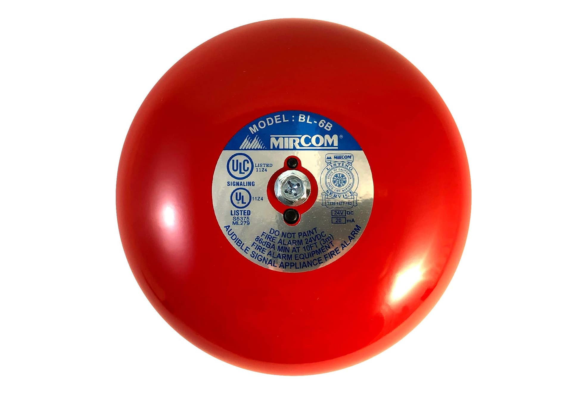 Mircom BL-6B - 24V 6" Fire Alarm Bell