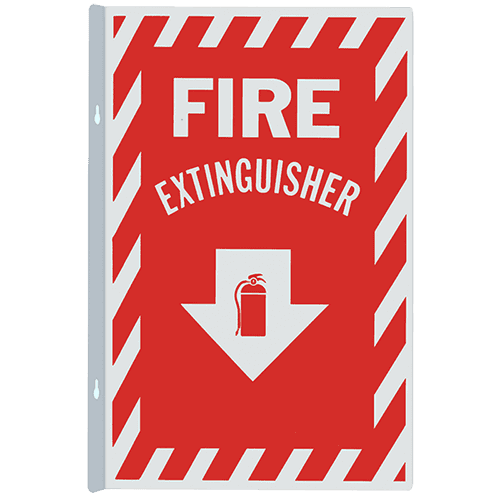 Aluminum 8X12 Double Sided FIRE Extinguisher Sign