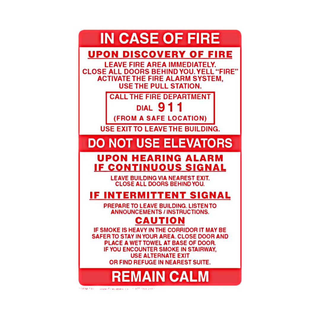 2 STAGE ALARM PULL STATION LABEL - "DO NOT USE ELEVATOR"