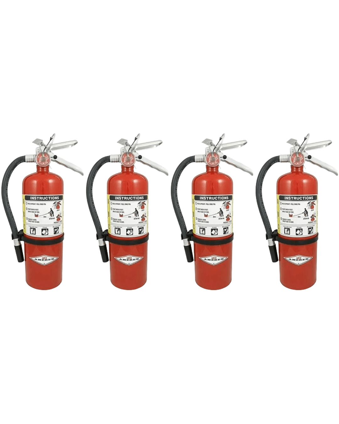 Amerex B500X | 5 lb ABC | Dry Chemical Fire Extinguisher with Wall Bracket | 4 Pack - 3A 10B:C