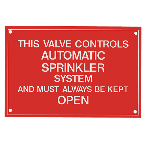 AUTOMATIC SPRINKLER VALVE CONTROL - Aluminum Sign