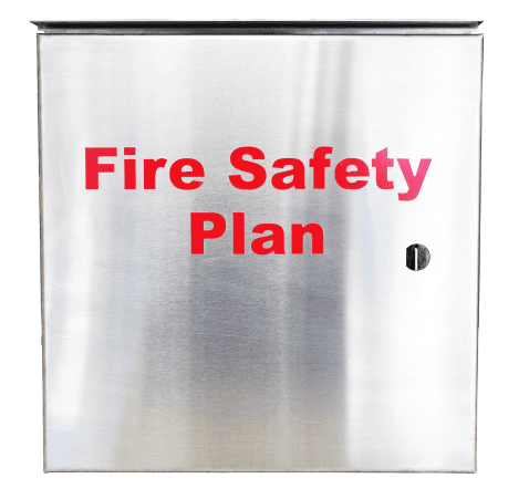 Stainless Steel Fire Safety Plan Box | Plain