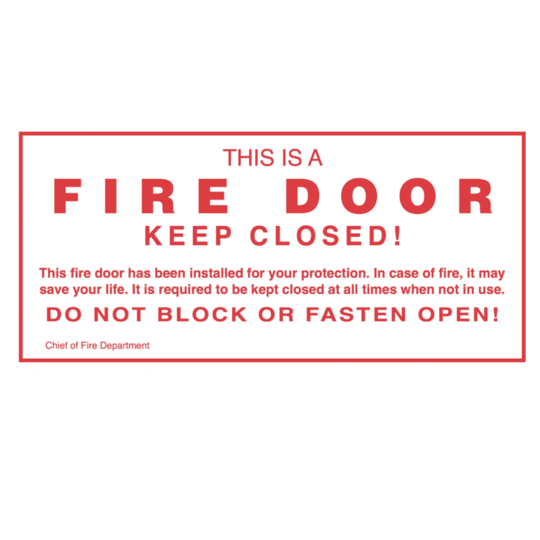 Fire Door Keep Closed Sign | Fire Rated Door Safety Sign